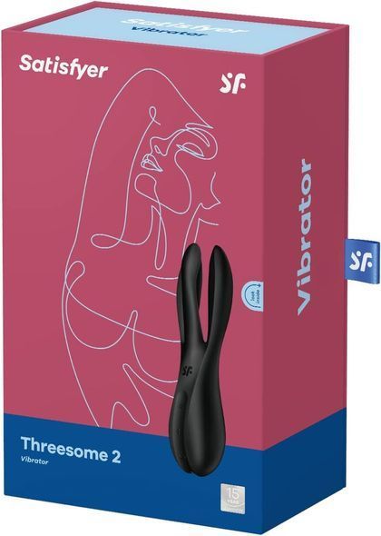Кліторальний вібратор Satisfyer Threesome 2 Violet, 3 гнучкі пальчики, 3 мотори, Чорний