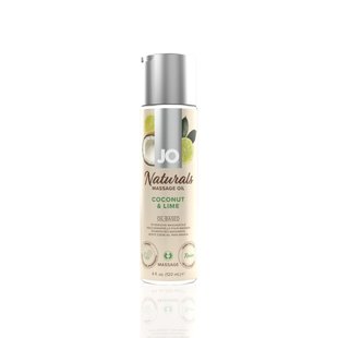 Масажна олія System JO – Naturals Massage Oil – Coconut & Lime з натуральними ефірними оліями (120 м