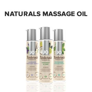 Массажное масло System JO – Naturals Massage Oil – Coconut & Lime с натуральными эфирными маслами (1