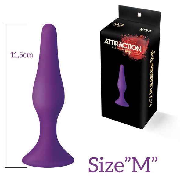 Анальная пробка на присоске MAI Attraction Toys №33 Purple, длина 11,5cм, диаметр 3см