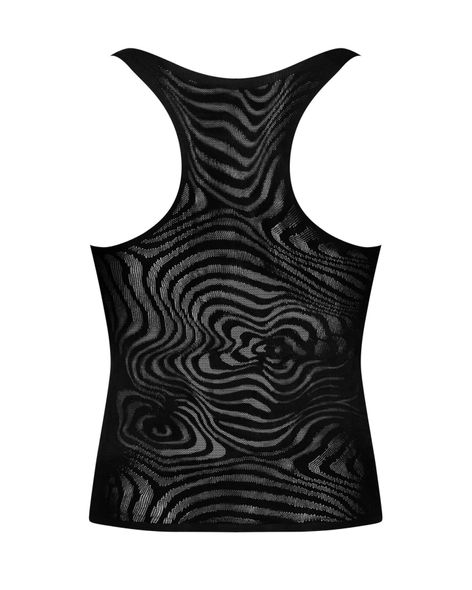 Чоловіча напівпрозора майка-борцовка з візерунком Obsessive T103 tank top S/M/L, чорна