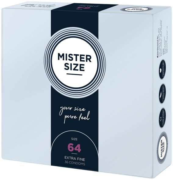 Презервативы Mister Size - pure feel - 64 (36 condoms), толщина 0,05 мм