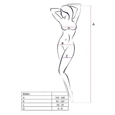 Бодистокинг Passion BS061 white, комбинезон, имитация чулок