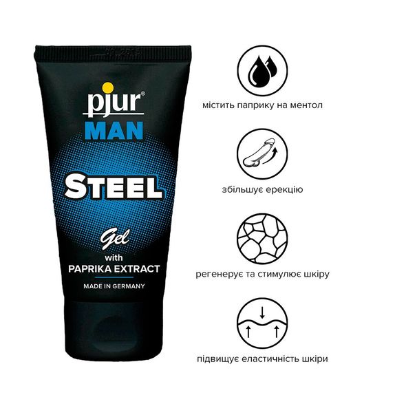 Гель для пениса стимулирующий pjur MAN Steel Gel 50 ml с экстрактом паприки и ментолом