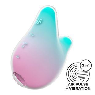 Вакуумный клиторальный стимулятор с вибрацией Satisfyer Mermaid Vibes Mint/Pink, 2 мотора