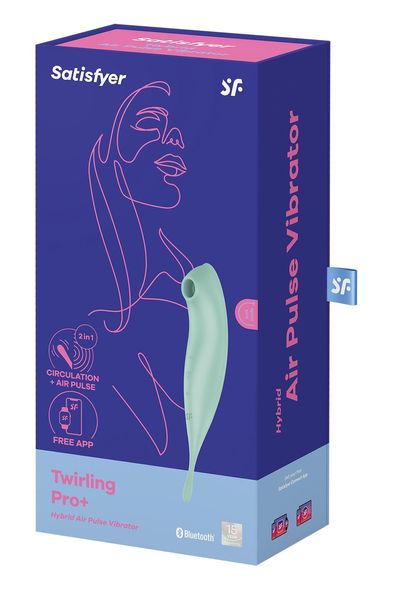 Смарт-вибратор для клитора с вакуумной стимуляцией Satisfyer Twirling Pro+ Mint