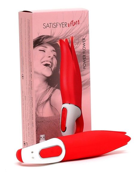 Мощный вибратор Satisfyer Vibes Power Flower с нежными трепещущими лепестками, 12 режимов работы