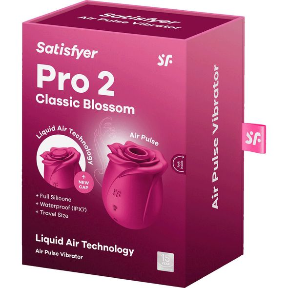 Вакуумний кліторальний стимулятор Satisfyer Pro 2 Classic Blossom, технологія Liquid Air, Червоний, Червоний