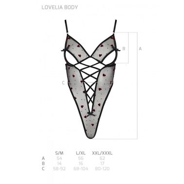 Эротическое боди с рисунком LOVELIA BODY black L/XL - Passion