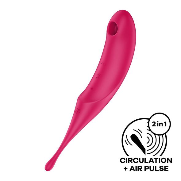 Вибратор для клитора с вакуумной стимуляцией Satisfyer Twirling Pro Red, Красный, Червоний