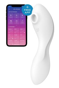 Вакуумний смарт-стимулятор із вібрацією Satisfyer Curvy Trinity 5 (White), керування зі смартфона