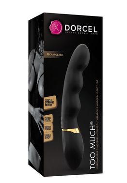 Вібратор ультрастимулювальний Dorcel Too Much Rechargeable Black, гнучкий і потужний, 3 вібромотори