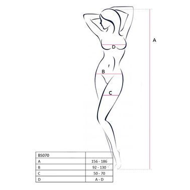 Бодистокинг Passion BS070 red, комбинезон, имитация чулок и ажурного топа