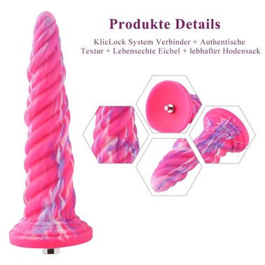 Фантазійний фалоімітатор 10.12″ для секс-машин Hismith Silicone Dildo rose Monster Series, KlicLok