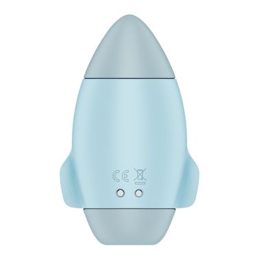 Вакуумний стимулятор з вібрацією Satisfyer Mission Control Blue, 2 незалежні мотори, Блакитний, Блакитний