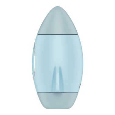 Вакуумный стимулятор с вибрацией Satisfyer Mission Control Blue, 2 независимых мотора, Голубой, Блакитний