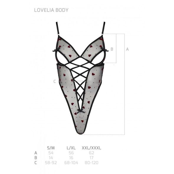 Еротичний боді з малюнком LOVELIA BODY black S/M - Passion