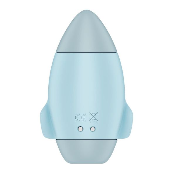 Вакуумний стимулятор з вібрацією Satisfyer Mission Control Blue, 2 незалежні мотори, Блакитний, Блакитний