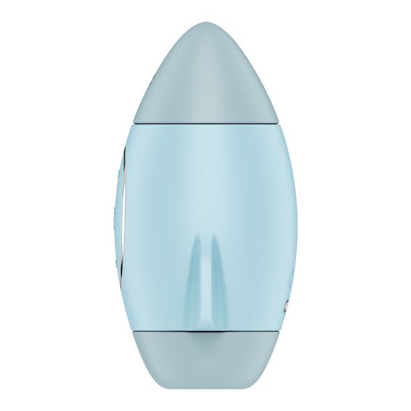 Вакуумний стимулятор з вібрацією Satisfyer Mission Control Blue, 2 незалежні мотори, Блакитний, Блакитний