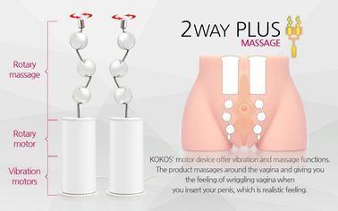 Мастурбатор-полуторс Kokos Cherry 2WayPlus с вибрацией и массажем, два входа: вагина и попка