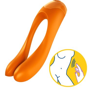 Вібратор на палець Satisfyer Candy Cane Orange