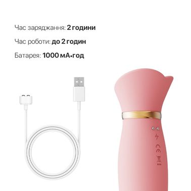 Пульсатор-вібратор із вакуумною стимуляцією клітора Zalo - ROSE Thruster Strawberry Pink