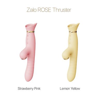 Пульсатор-вібратор із вакуумною стимуляцією клітора Zalo - ROSE Thruster Strawberry Pink