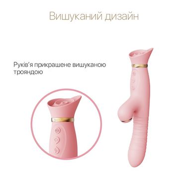 Пульсатор-вібратор із вакуумною стимуляцією клітора Zalo - ROSE Thruster Strawberry Pink