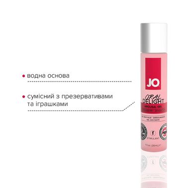 Гель для оральних пестощів System JO Oral Delight — Strawberry Sensation (30 мл), ефект холод-тепло