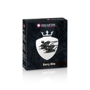 Затискачі для сосків Mystim Barry Bite для електростимуляції, з гвинтовим регулюванням, Черный, Чорний