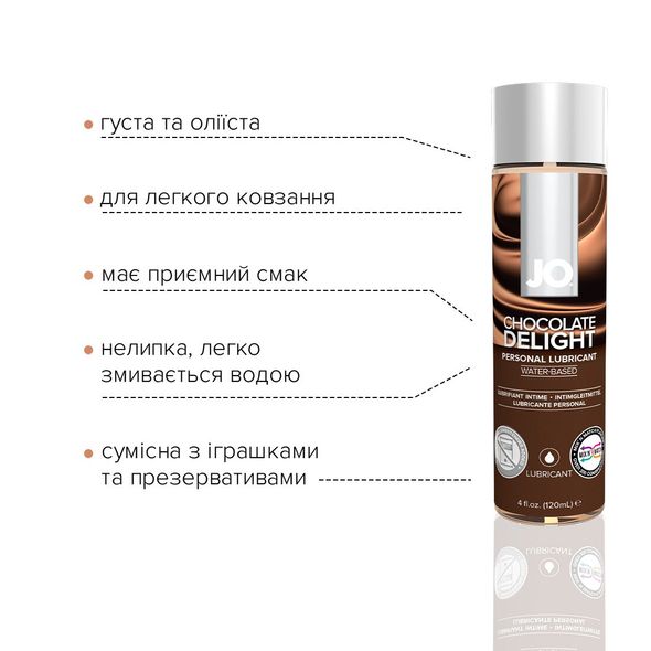 Змазка на водній основі System JO H2O — Chocolate Delight (120 мл) без цукру, рослинний гліцерин