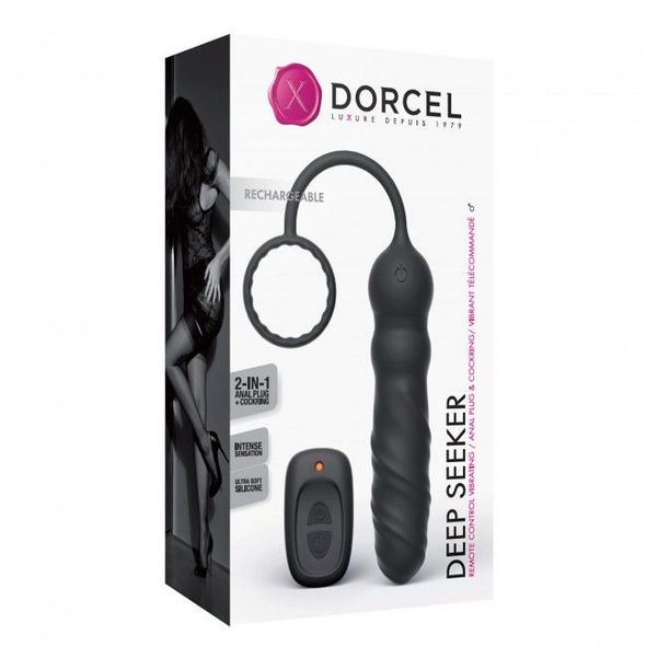 Анальний вібратор Dorcel Deep Seeker з ерекційним кільцем і пультом ДК