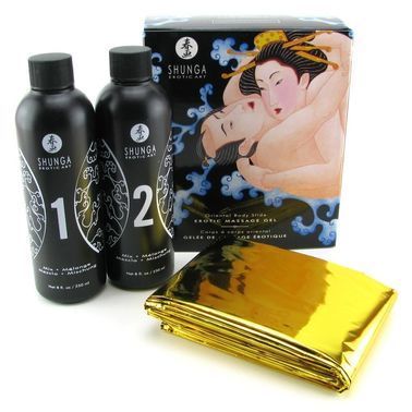 Гель для NURU масажу Shunga Oriental Body-to-Body &ndash; Exotic Fruits (2 x 225 мл) плюс простирадло
