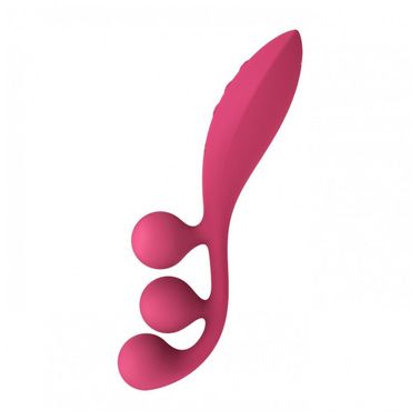 Универсальный вибратор Satisfyer Tri Ball 1, 3 мотора, гнется, Красный, Червоний