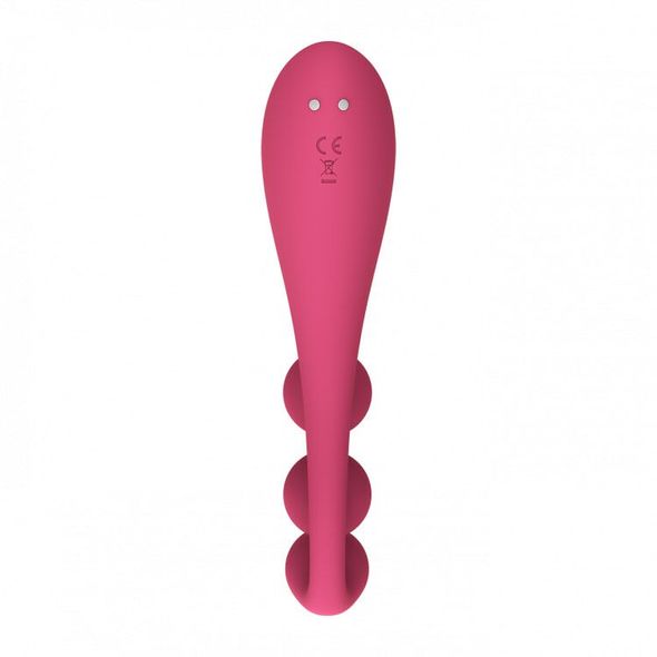 Универсальный вибратор Satisfyer Tri Ball 1, 3 мотора, гнется, Красный, Червоний