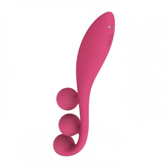 Универсальный вибратор Satisfyer Tri Ball 1, 3 мотора, гнется, Красный, Червоний