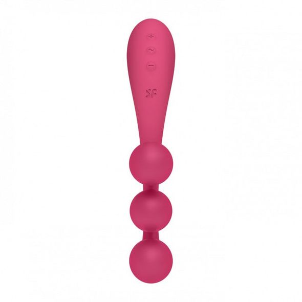 Универсальный вибратор Satisfyer Tri Ball 1, 3 мотора, гнется, Красный, Червоний