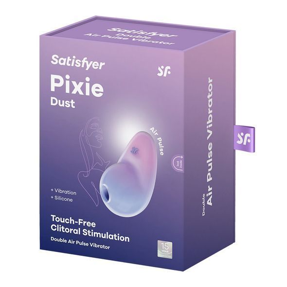 Вакуумный стимулятор с вибрацией Satisfyer Pixie Dust Violet/Pink, Сиреневый, Фіолетовий