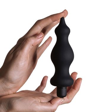 Анальная пробка с вибрацией Adrien Lastic Bullet Amuse Black, макс. диаметр 3,9см, Чорний, Чорний