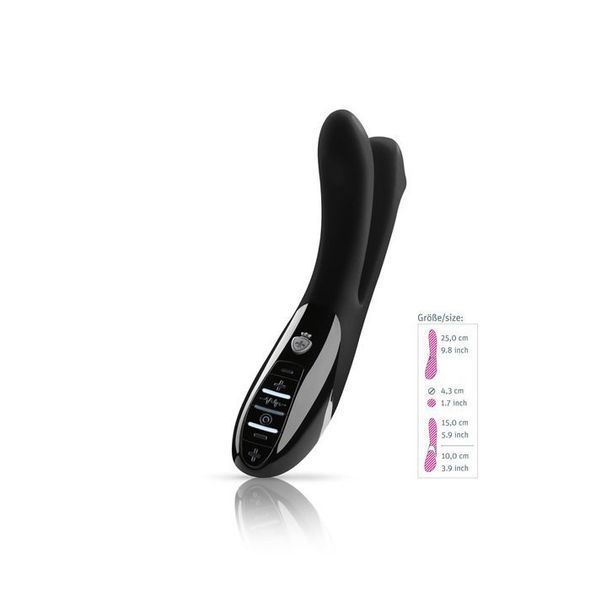 Вибратор двойной с электростимуляцией Mystim Tingling Aparte eStim Black, миостимулятор, Черный, Чорний