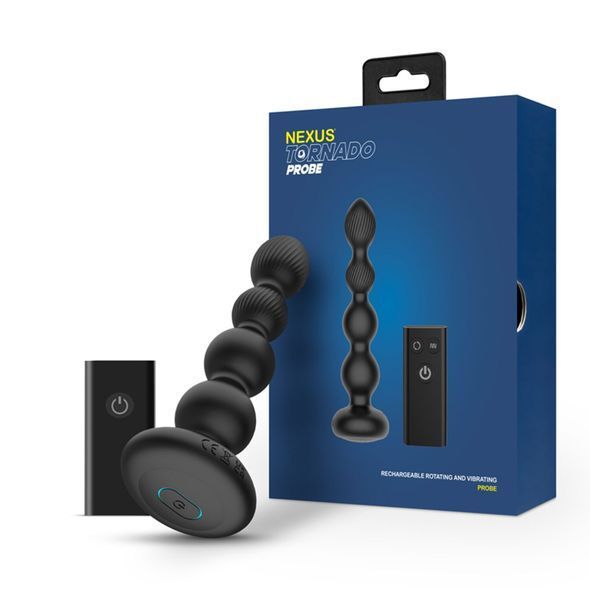 Анальний віброротатор Nexus Tornado Probe Edition, діаметр 3,5 см, вібрація + ротація, пульт ДУ