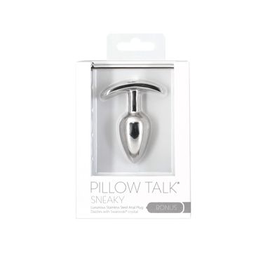 Анальна пробка Pillow Talk Sneaky Luxurious Stainless Steel Anal Plug із кристалом Swarovski