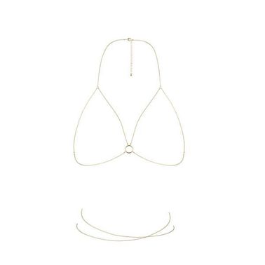 Цепочка портупея Bijoux Indiscrets Magnifique Bra Chain - Gold, украшение на тело