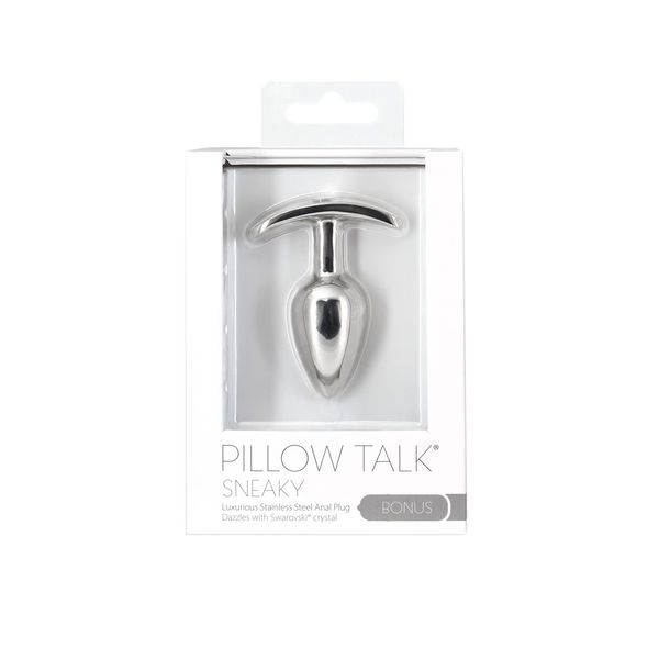 Анальная пробка Pillow Talk Sneaky Luxurious Stainless Steel Anal Plug с кристаллом Swarovski