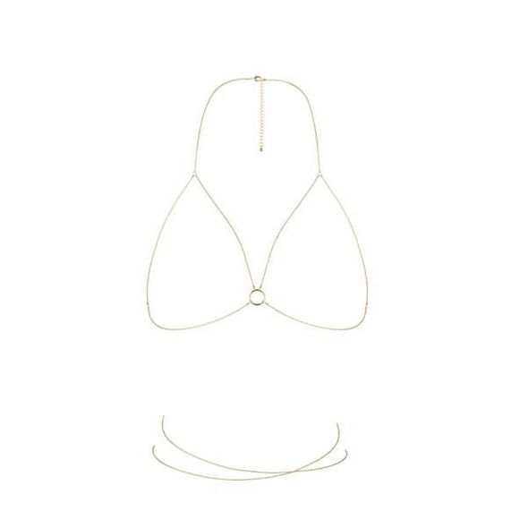 Цепочка портупея Bijoux Indiscrets Magnifique Bra Chain - Gold, украшение на тело