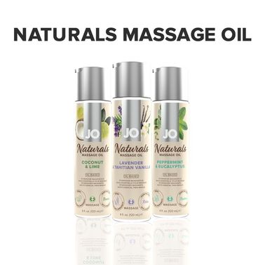 Масажна олія System JO - Naturals Massage Oil - Lavender & Vanilla з натуральними ефірними оліями (1