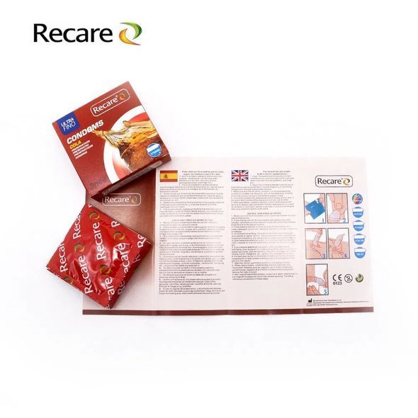 Презервативы Recare Cola Dotted&Ribbed Condoms 3 шт, с пупырышками и ребрами, аромат: Кола