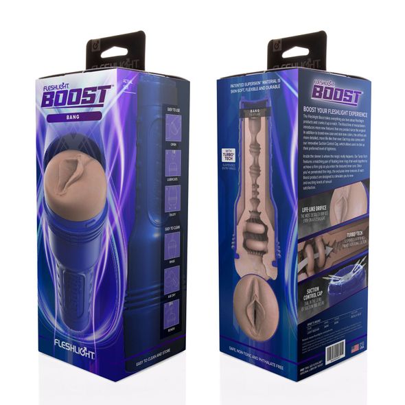 Мастурбатор-вагина Fleshlight Boost Bang, плавающие кольца Turbo Tech