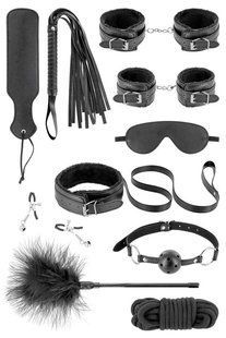 Набір для BDSM усе-в-одному Fetish Tentation SM Bondage Box in vegan leather, 10 предметів