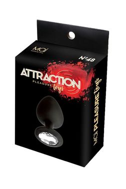 Анальная пробка с кристаллом MAI Attraction Toys №47 Black, длина 7см, диаметр 2,8см